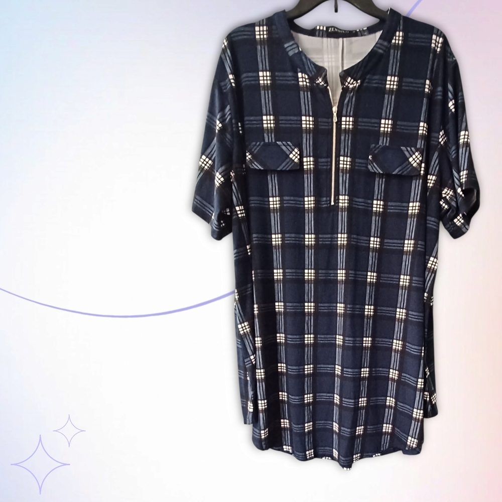 Plaid Navy Mini Dress